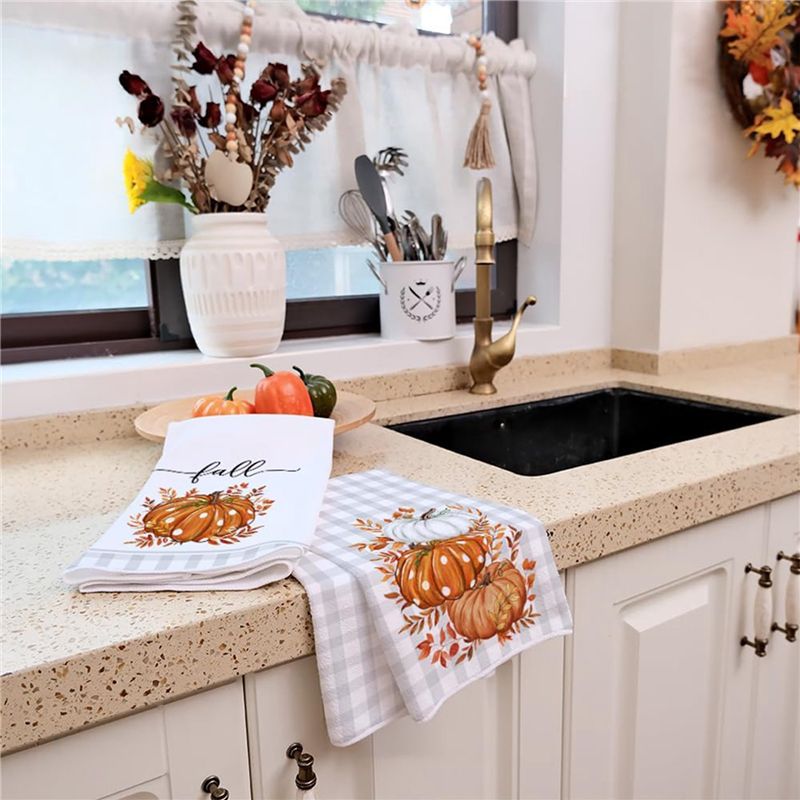 Agriculture Farm House - DT15 6PCS Fall Kitchen Towels Set,